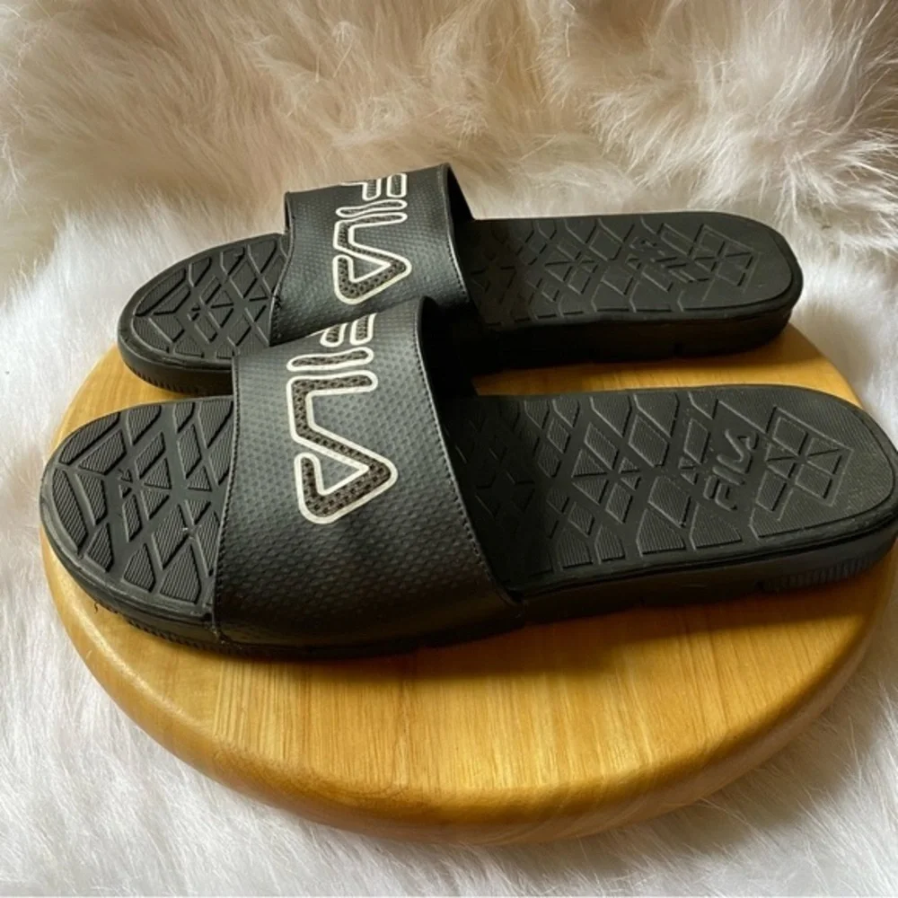 Fila Shoes Sandal’s Mens Size 12 Slip On Slides Black‎